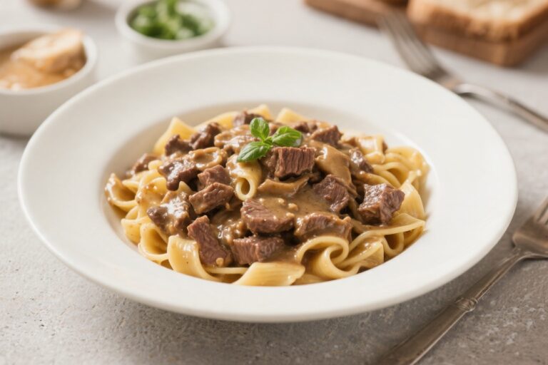 Healthy Beef Stroganoff Pasta – Comforting, Lighter, and Weeknight-Friendly