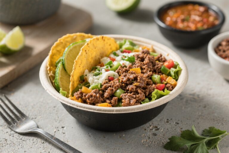 Healthy Air Fryer Ground Beef Taco Bowls – Easy, Flavor-Packed, and Weeknight Friendly