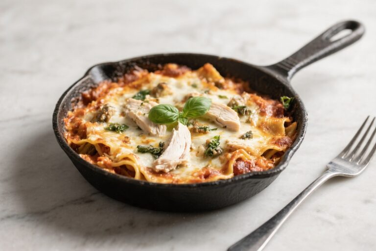 Healthy White Chicken Lasagna Skillet – A Lighter, One-Pan Comfort Dinner