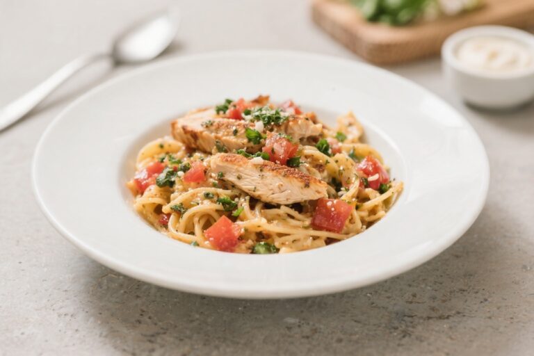 Healthy Bruschetta Chicken Pasta – Fresh, Bright, and Satisfying