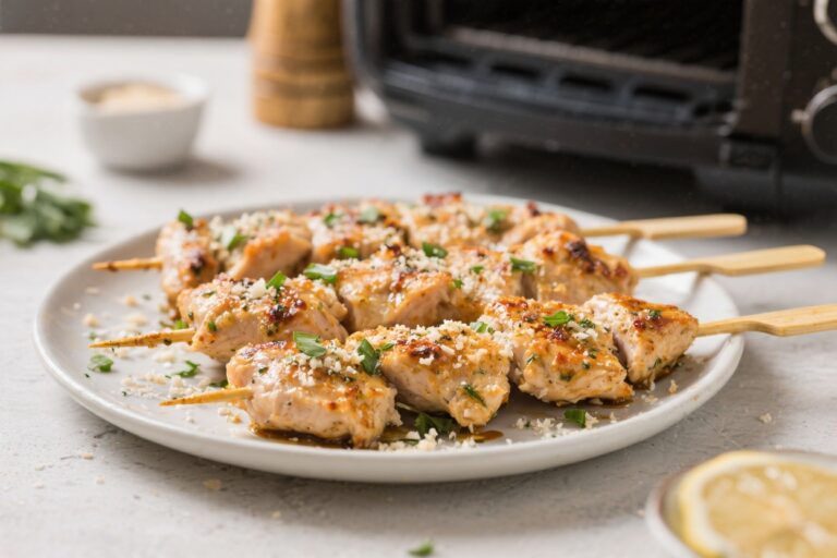 Air Fryer Garlic Parmesan Chicken Skewers – Crispy, Juicy, and Ready Fast