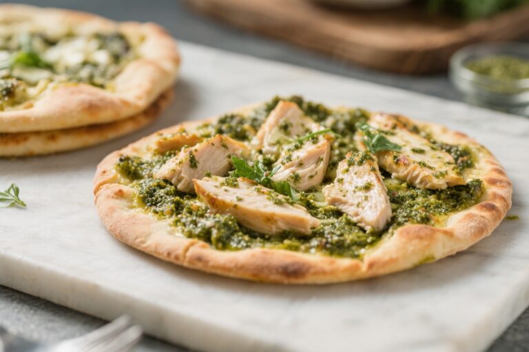Air Fryer Chicken Pesto Flatbreads – Fast, Fresh, and Flavor-Packed