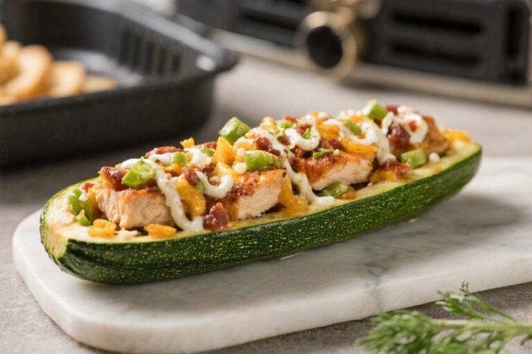 Air Fryer Loaded Chicken Zucchini Boats – A Quick, Satisfying Weeknight Dinner