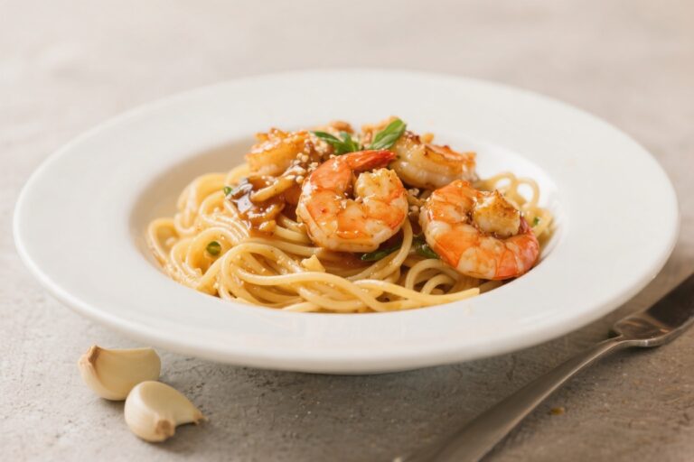 Healthy Honey Garlic Shrimp Pasta – Light, Flavorful, and Ready Fast