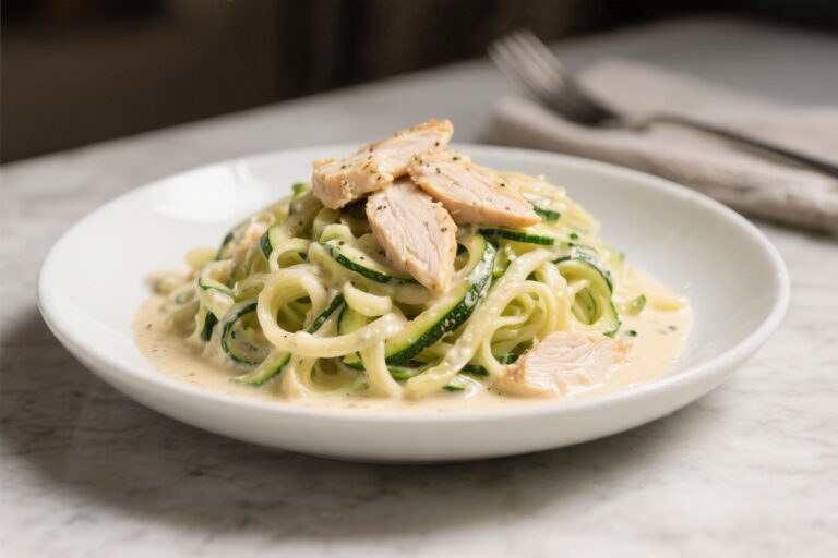 Zucchini Noodle Chicken Alfredo – A Lighter Take on a Cozy Favorite