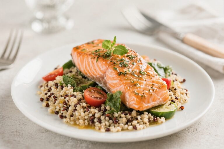 Mediterranean Salmon With Quinoa – Bright, Fresh, and Satisfying