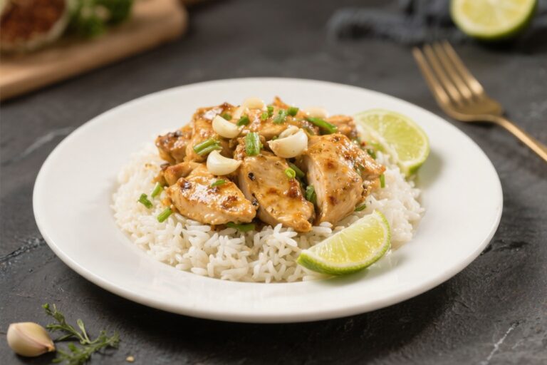 Garlic Lime Chicken & Rice – Bright, Savory, and Weeknight-Friendly