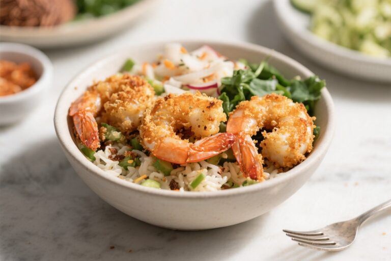 Air Fryer Crispy Coconut Shrimp Bowls – Fresh, Crunchy, and Fast
