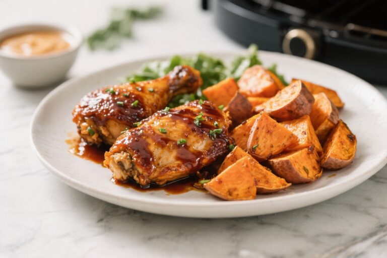 Air Fryer BBQ Chicken & Sweet Potatoes – Easy, Flavorful, Weeknight Comfort