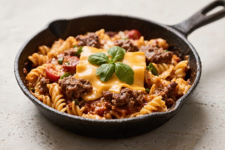 Healthy Cheeseburger Pasta Skillet – A Lighter, One-Pan Comfort Meal