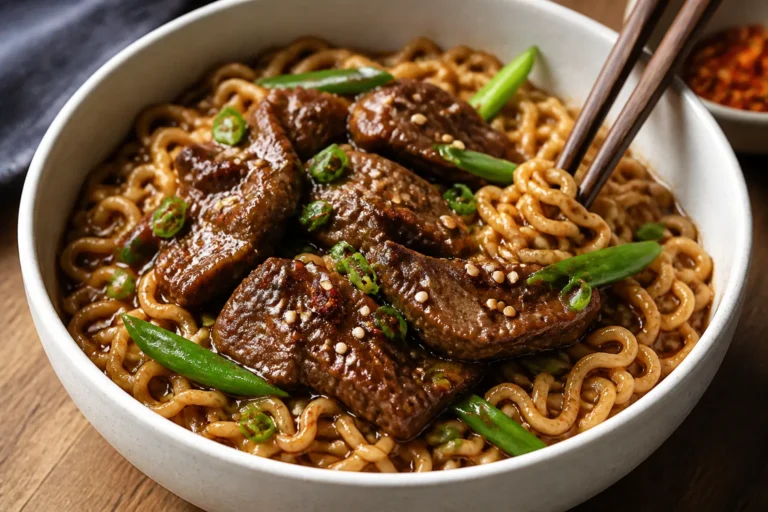 Mongolian Beef Ramen – A Comforting, Saucy Noodle Bowl