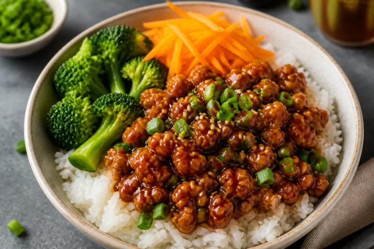 Sticky Honey Garlic Ground Chicken Bowls – Fast, Flavorful, and Satisfying