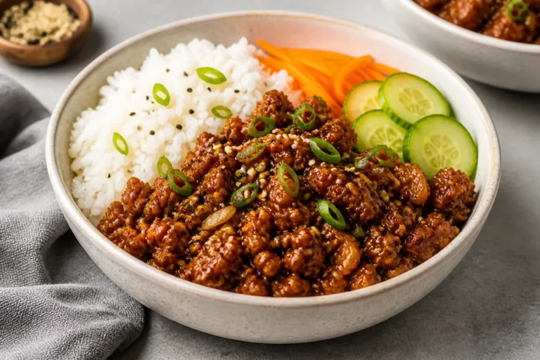 Korean Ground Chicken Rice Bowls – Fast, Flavorful, and Weeknight-Friendly