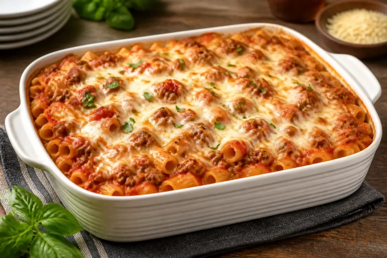 Ground Chicken Pasta Bake – Comforting, Weeknight-Friendly Dinner