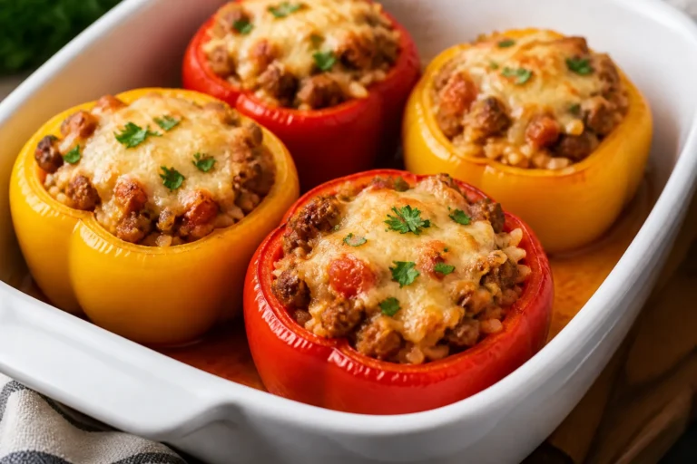 Ground Chicken Stuffed Peppers – A Light, Comforting Weeknight Dinner
