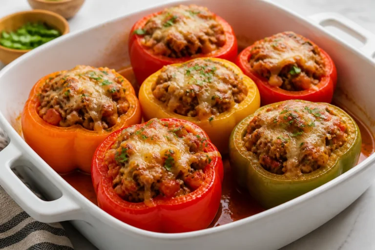 Ground Chicken Stuffed Bell Peppers – A Cozy, Satisfying Dinner