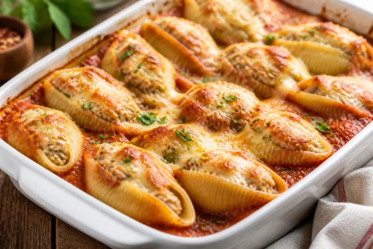 Ground Chicken Stuffed Shells – A Cozy, Lighter Pasta Bake