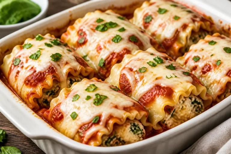 Ground Chicken Lasagna Roll-Ups – Comforting, Lighter, and Weeknight-Friendly