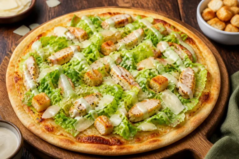 Healthy Chicken Caesar Salad Pizza – A Fresh, Lighter Take on a Favorite