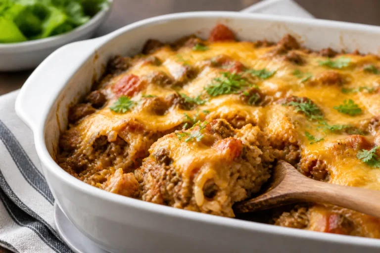 Healthy Hamburger Rice Casserole – Cozy, Balanced, and Weeknight-Friendly