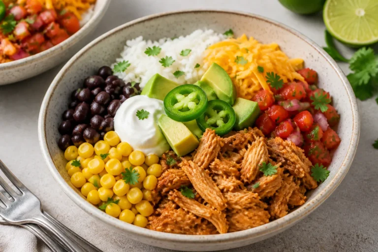 Easy Rotisserie Chicken Taco Bowls – A Quick, Flavor-Packed Weeknight Dinner