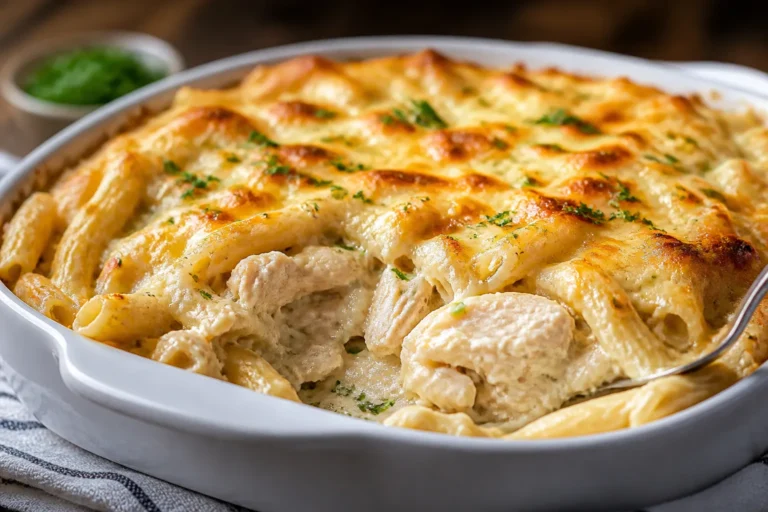 Rotisserie Chicken Alfredo Bake – Creamy, Comforting, and Weeknight Easy