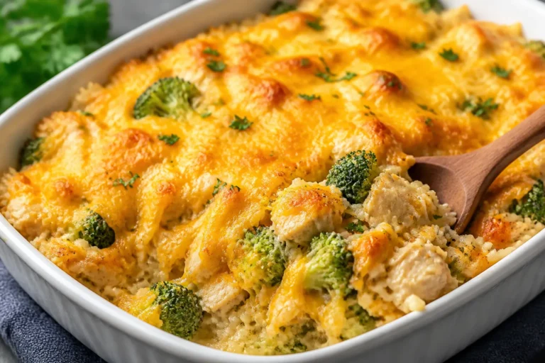 Cheesy Chicken Broccoli Rice Bake – Cozy, Crowd-Pleasing Comfort Food