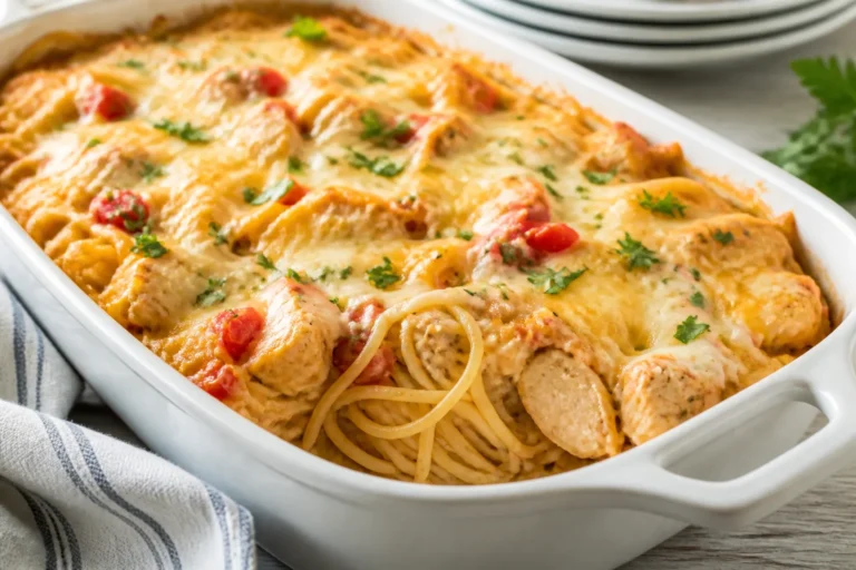 Healthy Chicken Spaghetti Bake – Comforting, Light, and Easy
